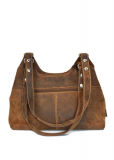 Vintage-Leder Shopper-Handtasche braun